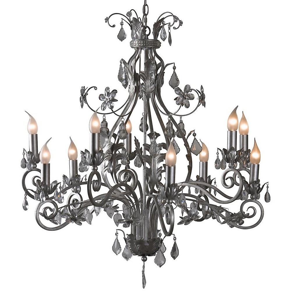 Rafael Multi Arm Chandeliers Brushed Silver
