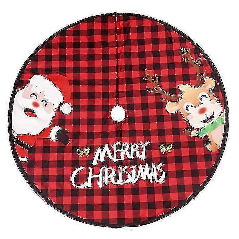 Tree Plush Plaid Patterns Eye-Catching Tear-Resistant Xmas Tree Dec...