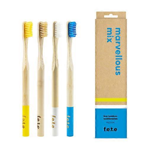 F.e.t.e. Toothbrush Medium Marvellous Mix, 4 Count