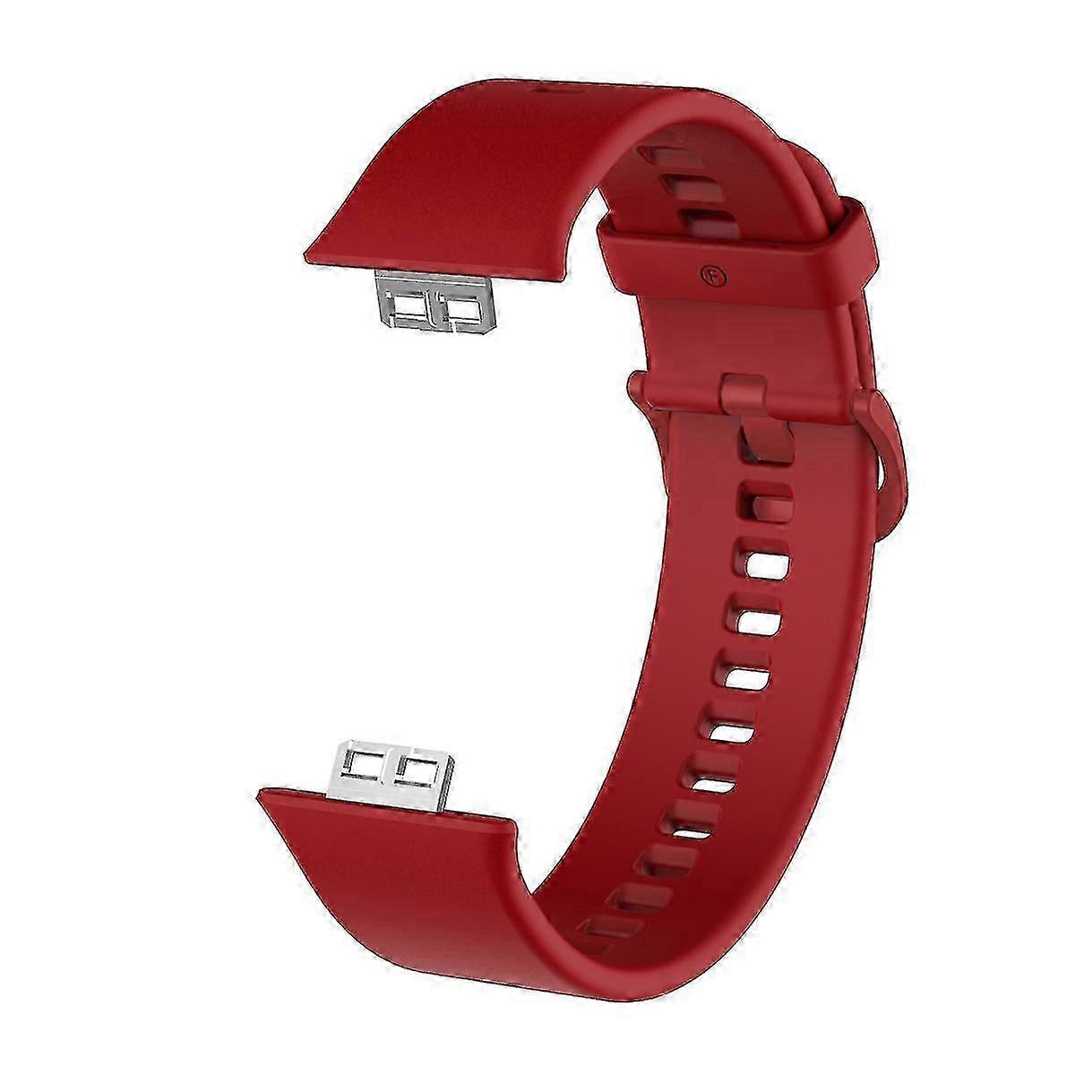 Soft Silicone Strap for Huawei Watch Fit, Wine Red