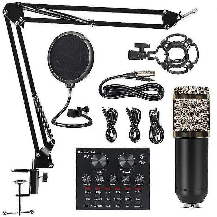 Studio o interface karaoke microphone V8 sound card condenser microphone