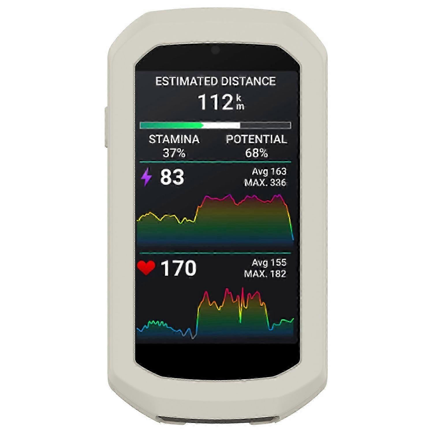 Silicone protective case for Garmin Edge 1050 cycling computer, scratch-resistant and shock-resistant, beige