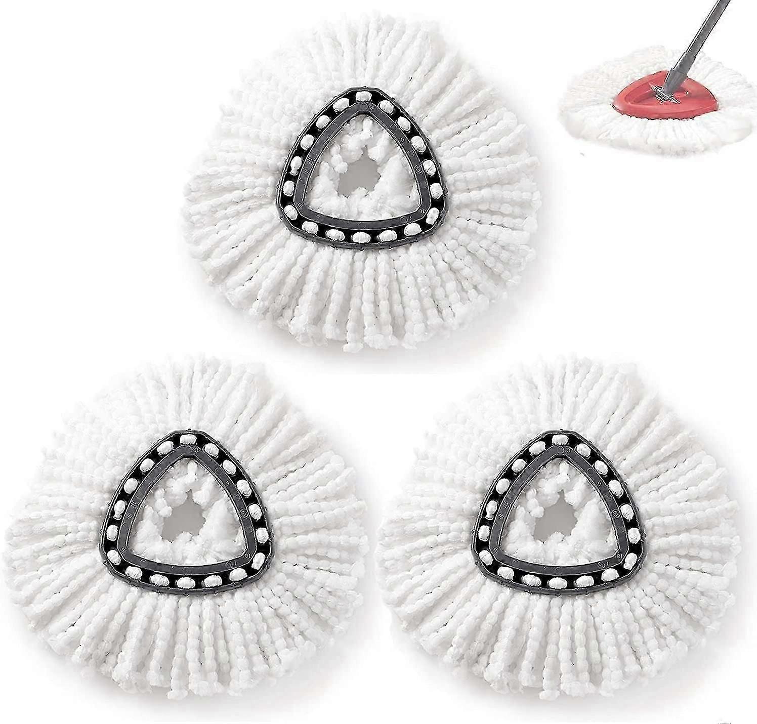 3-Pack Microfiber Replacement Mop Heads for Spin Mops, Effective Cleaning Solution for UK Homes