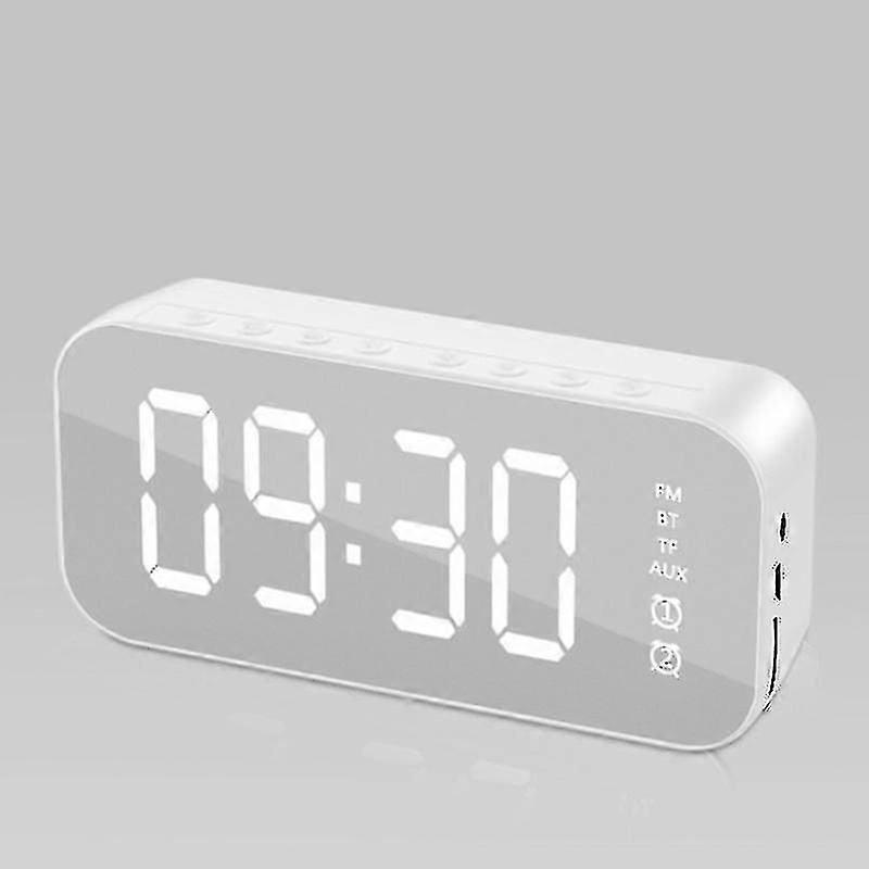 Multifunctional Stereo Bluetooth Compatible Speaker With Alarm Clock Time Display Fm Radio For Home Office