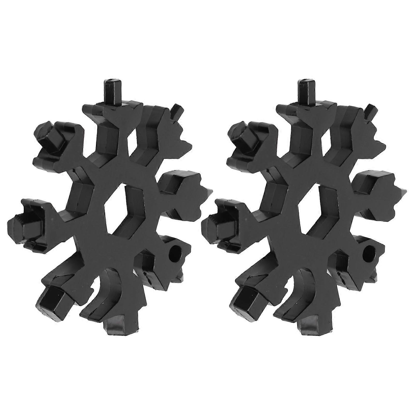 2Pcs Snowflake Wrench Set High Carbon Steel Multifunctional Black