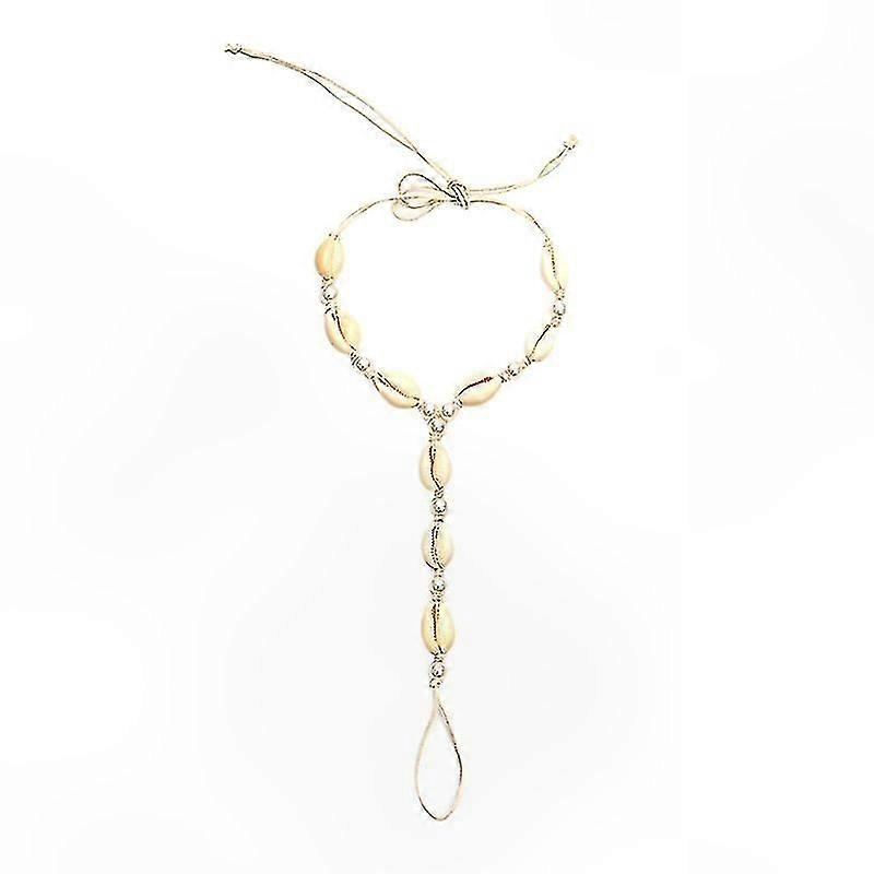 Shell-Inspired Beach Sandal Anklet with Toe Ring and Foot Chain for Barefoot Styles