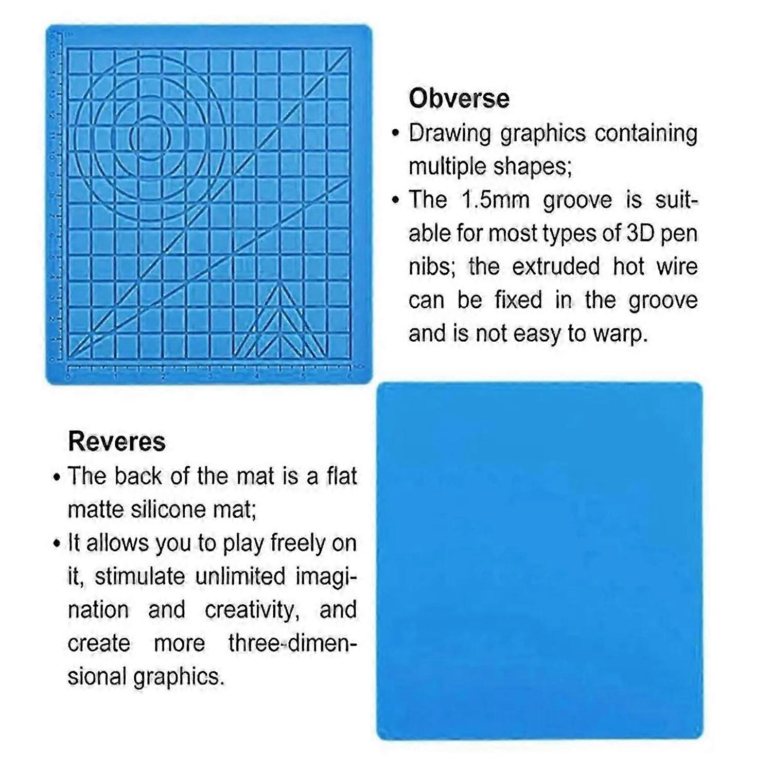 3D Printing Pen Silicone Mat DIY Drawing Template Pad Art Tools,A