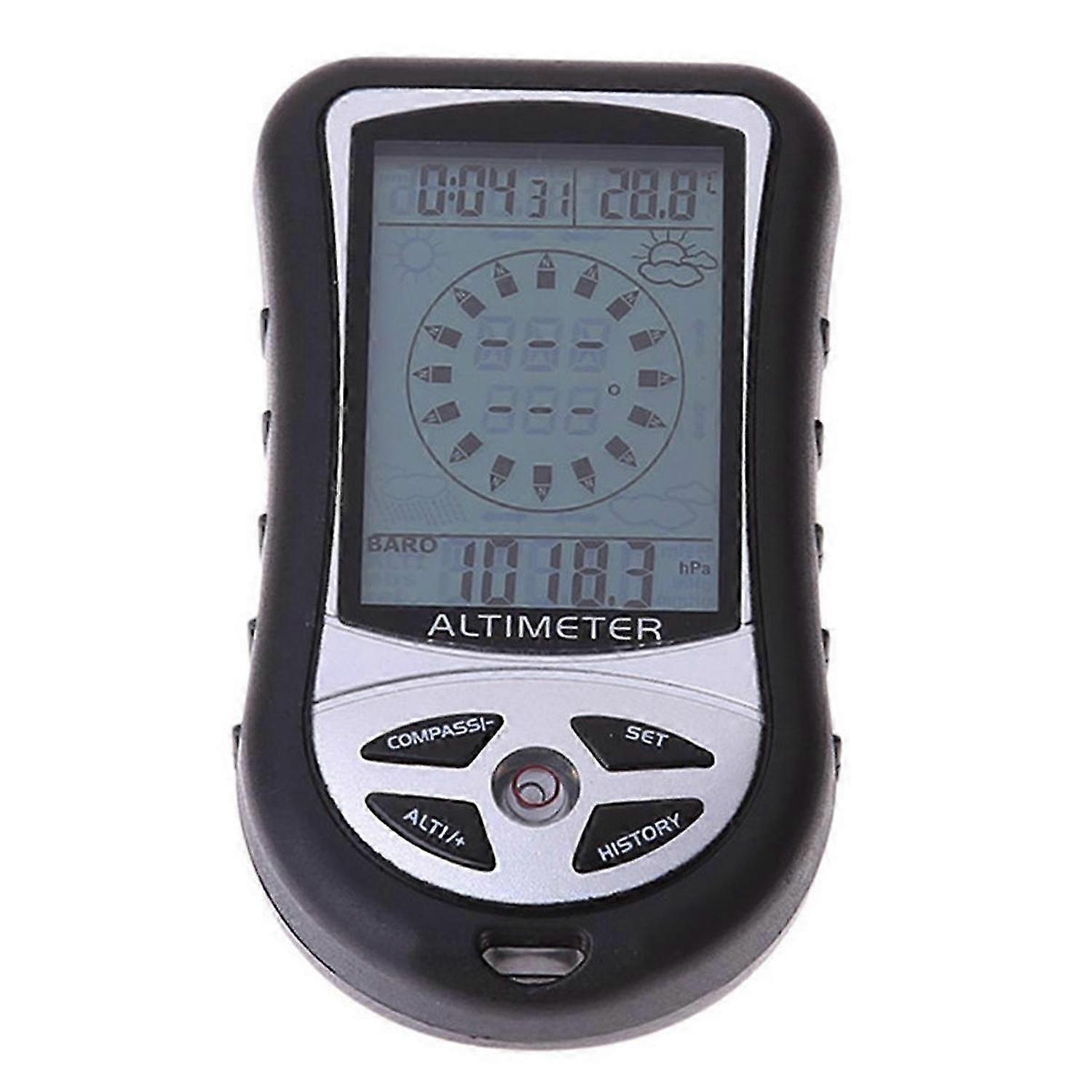 8-In-1 Altitude Meter Altimeter Portable Altitude Barometer for Mountain Climbing Multifunctional Electronic Altimeter