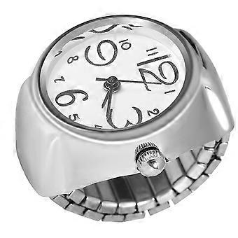 Unisex Round Quartz Analog Finger Ring Watch 24mm White