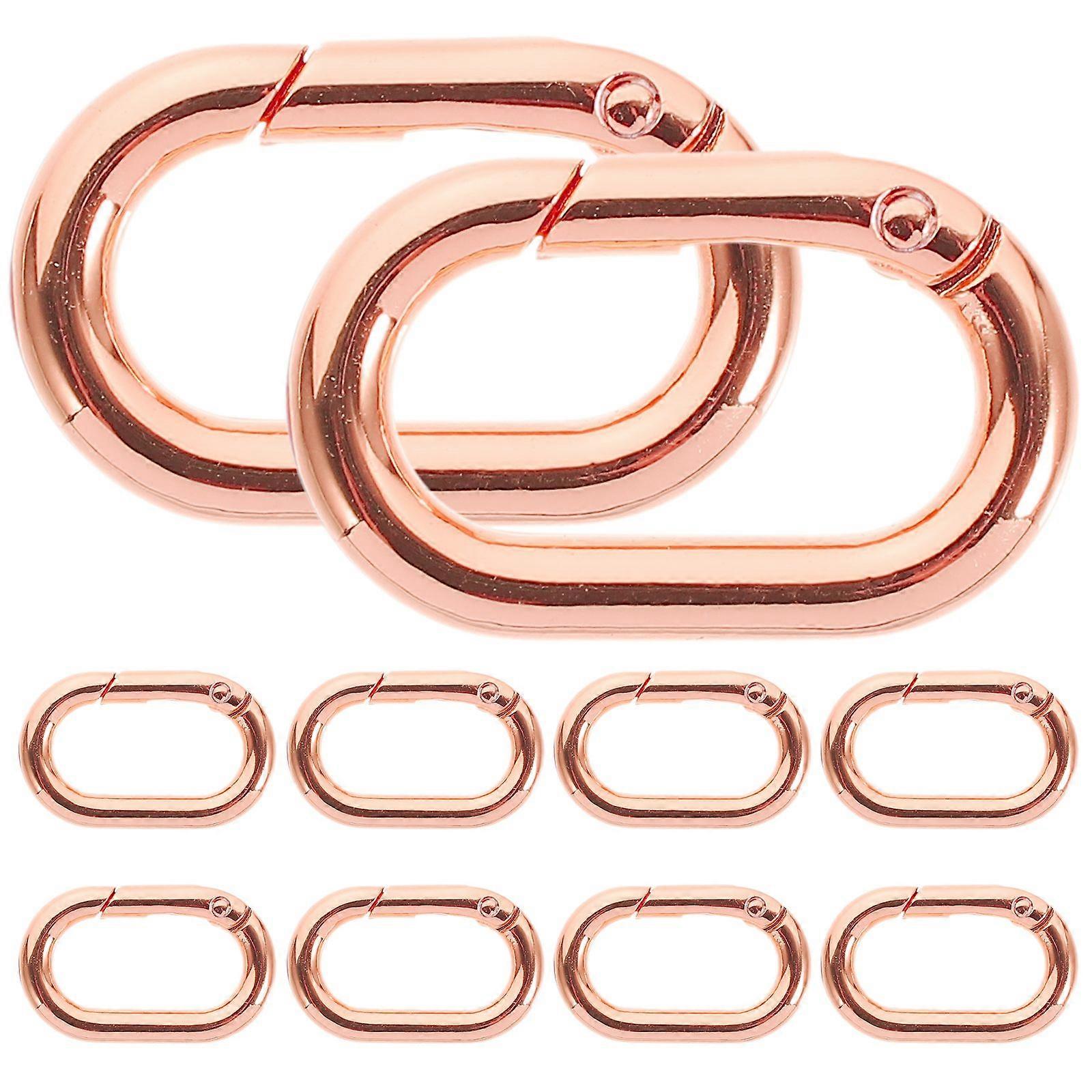 10Pcs Oval Spring Clasps Heavy Duty Metal Spring Clasp Connector Carabiner Keychain Buckle