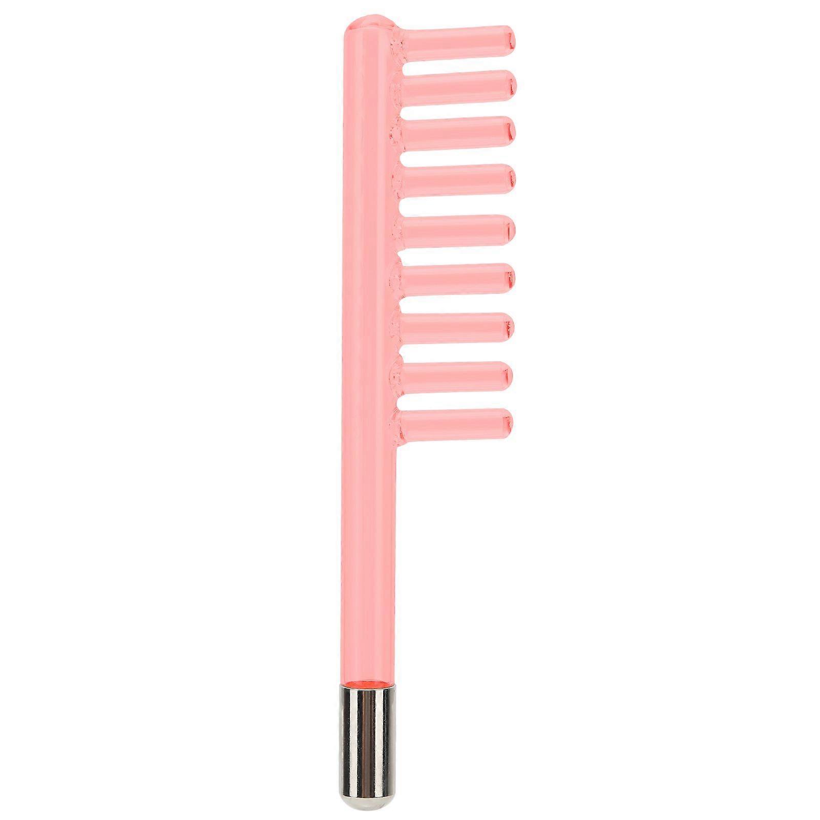 High Frequency Electrotherapy Instrument Dandruff Removal Glass Comb Shaped Probe Red Light