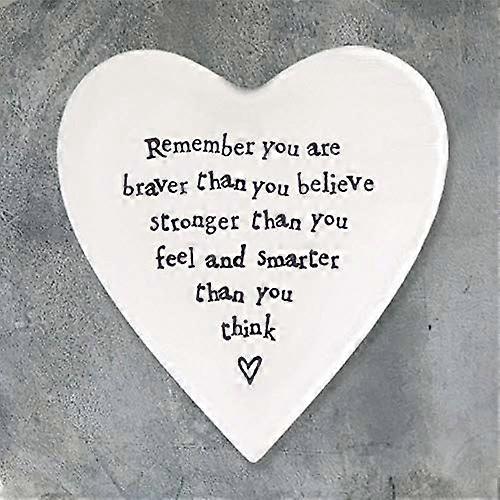 インドの東磁器心コースター - あなたが思うよりも勇敢なギフト