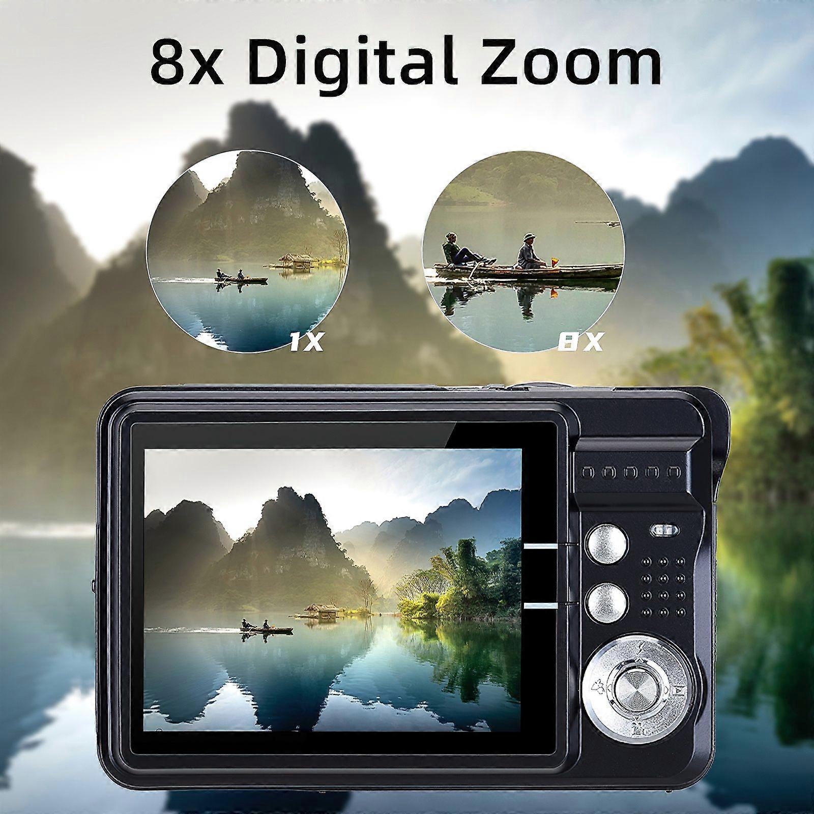 Portable 720P Digital Camera Video Camcorder 18MP Photo 8X Zoom Anti-shake 2.7 Inch Large TFT Screen Built-in Lithium Battery with Carry Bag USB Charg