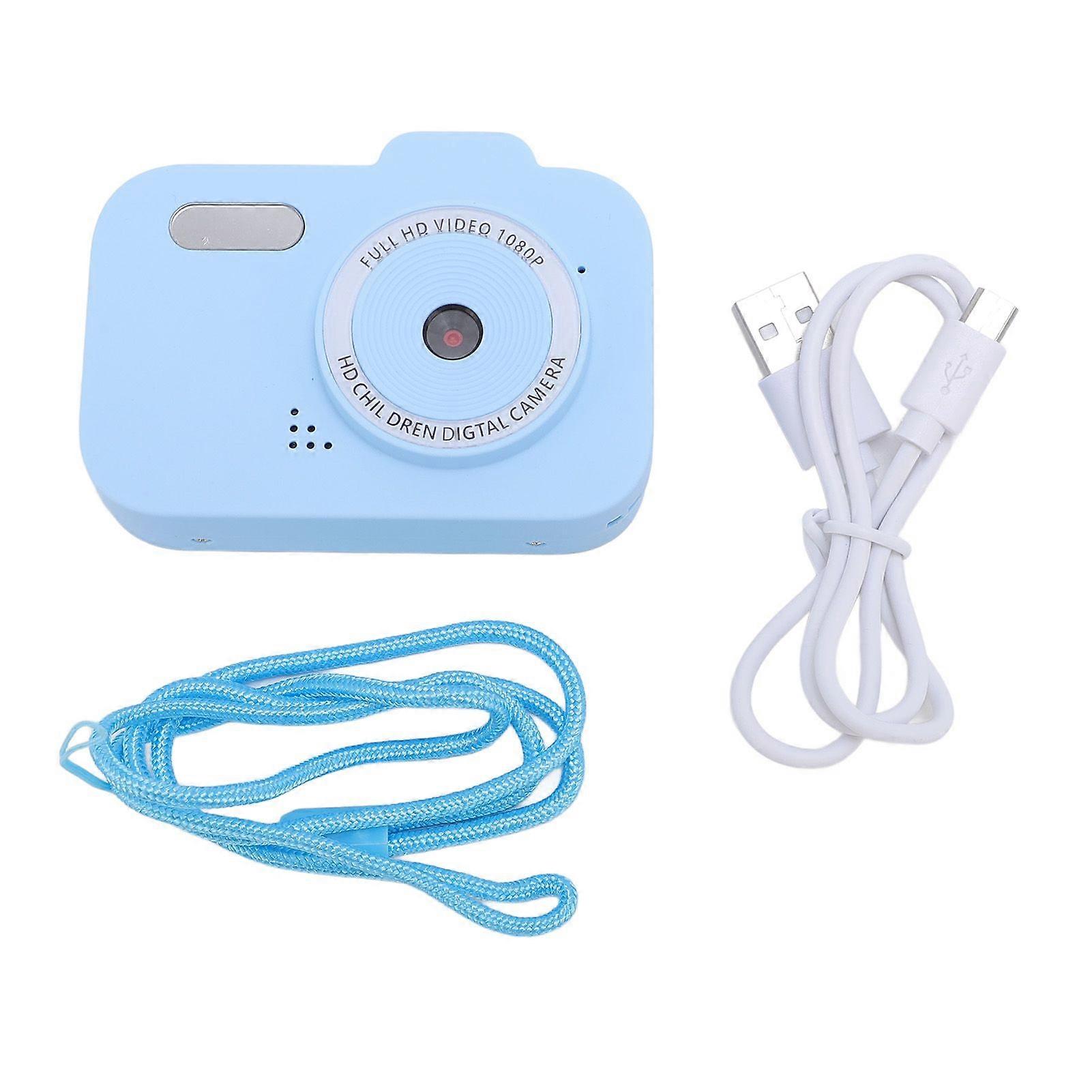 Small Digital Camera 1080P HD Dual Lens 2 Inch IPS Screen 8X Digital Zoom Cute Compact Camera with Photo Frames Filters Games for Travel Blue