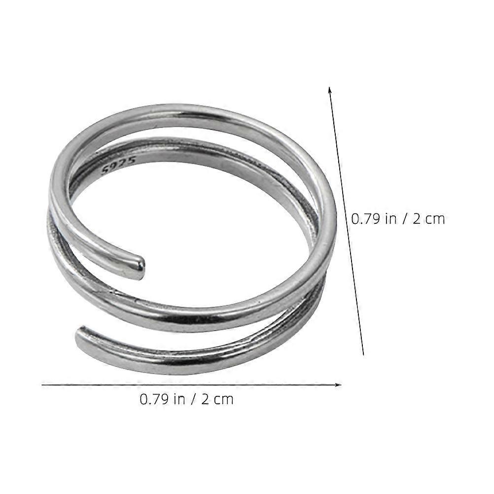 Silver Finger Ring for Decoration 3Pcs Open Adjustable Engagement Rings