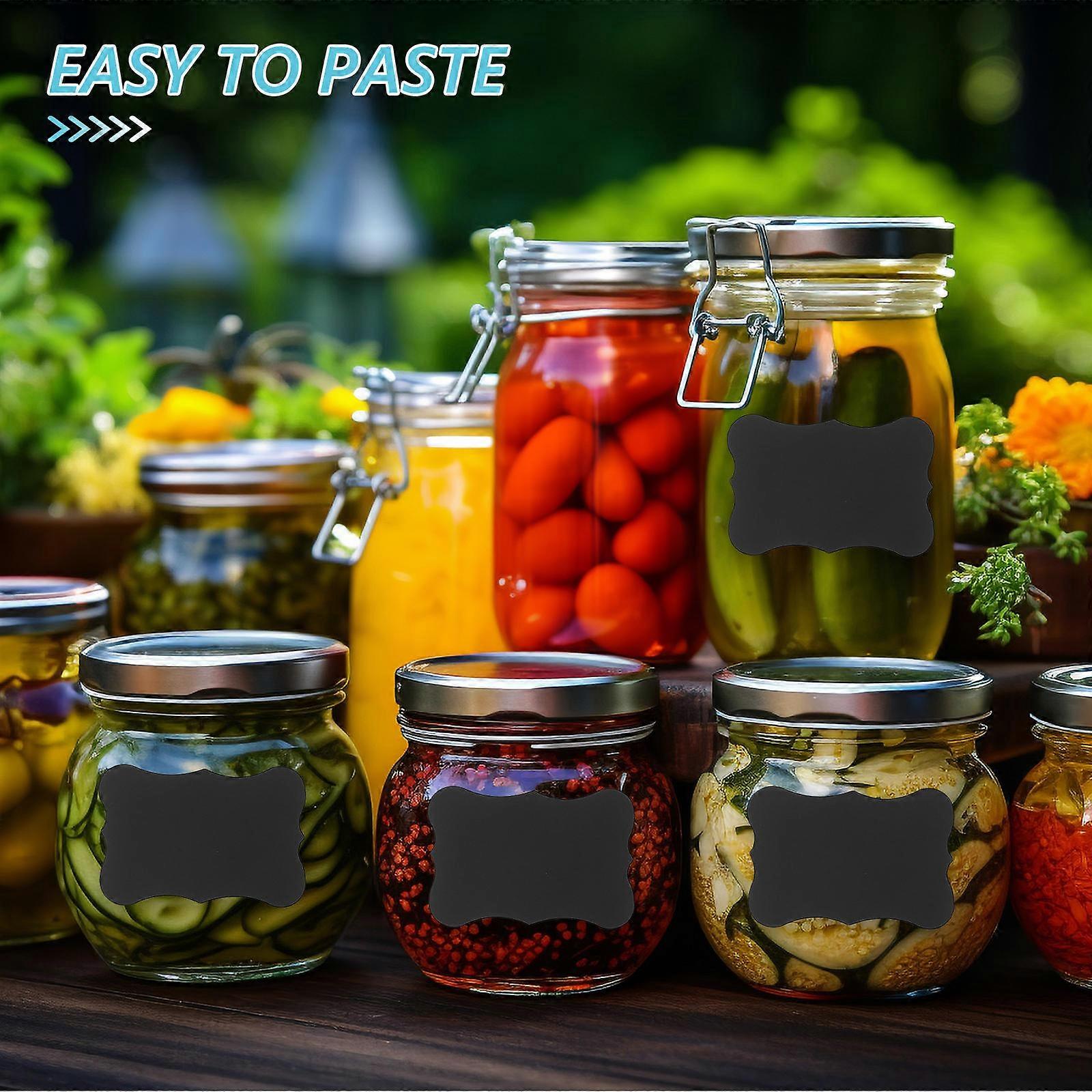 Waterproof Kitchen Pantry Labels for Containers Reusable 48Pcs with Pen