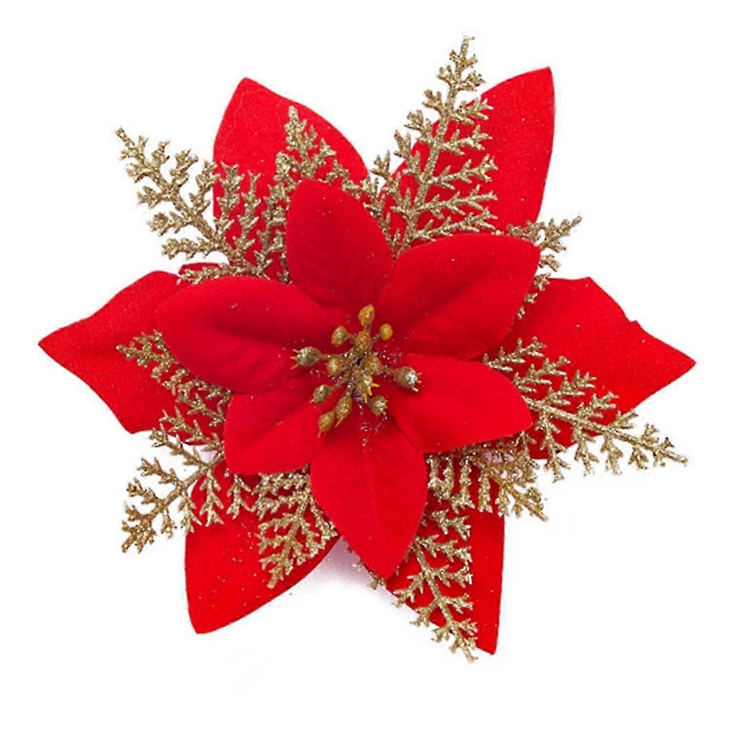 Artificial Flower Exquisite Simulation Flower Decorative Christmas Glitter Artificial Flowers
