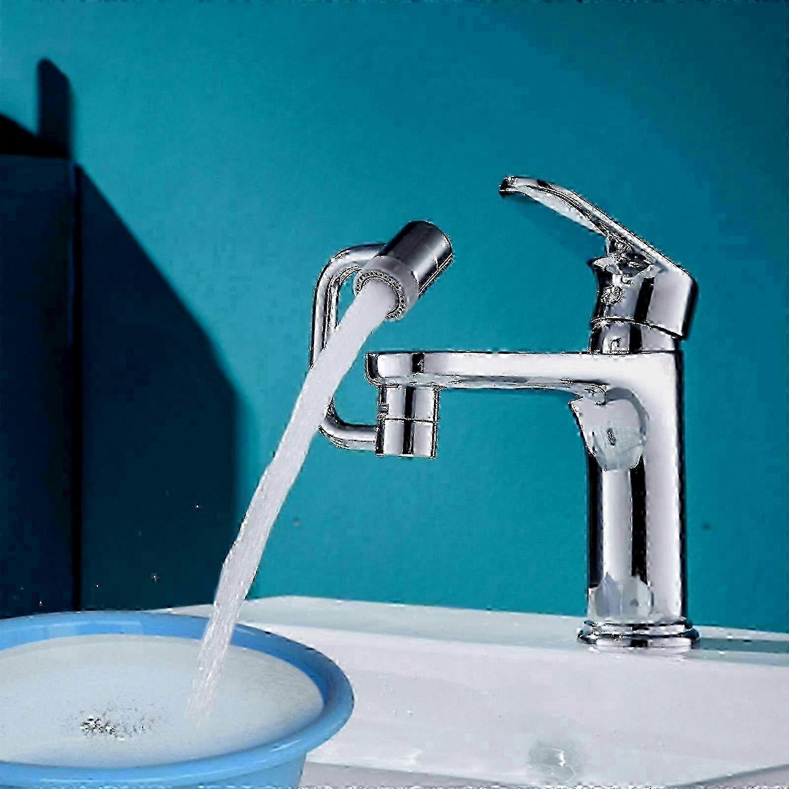 Universal 360-Degree Rotating Faucet Aerator with Swivel Arm for Kitchen Sink, Extendable Tap Adapter, Foldable Design