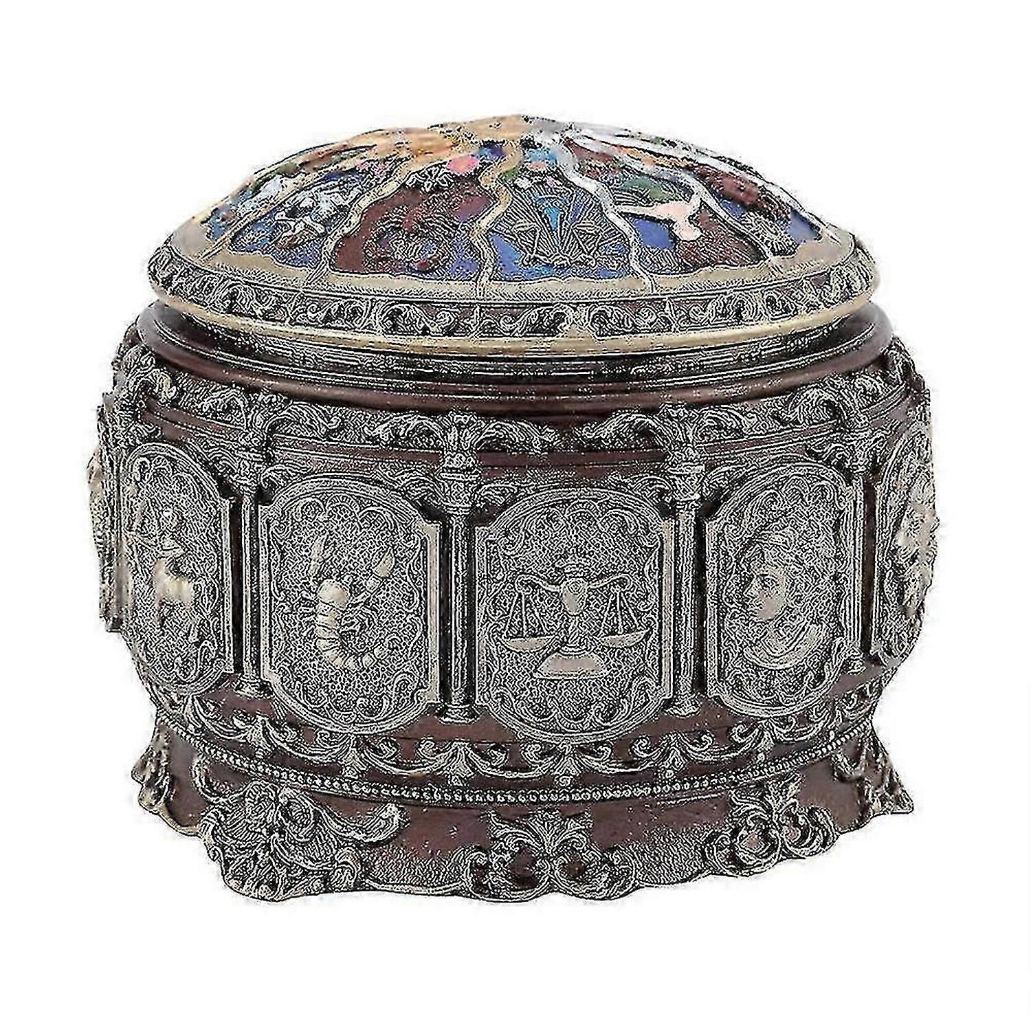 صندوق موسيقى عتيق مع 12 كوكبة دوارة آلهة وميض ضوء LED (برج العقرب)