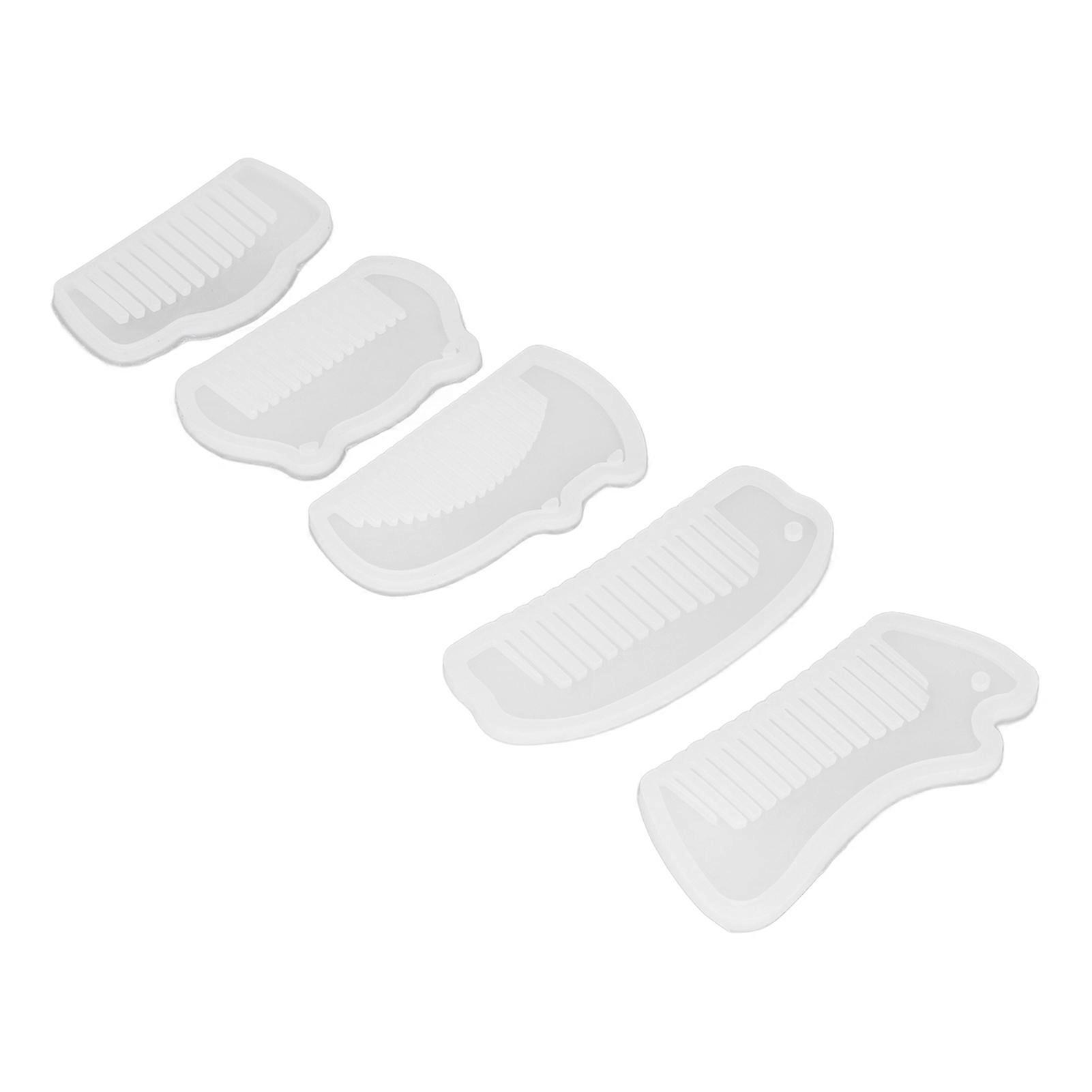5 Pcs Transparent Silicone Comb Molds for DIY Soft Elastic Crafts