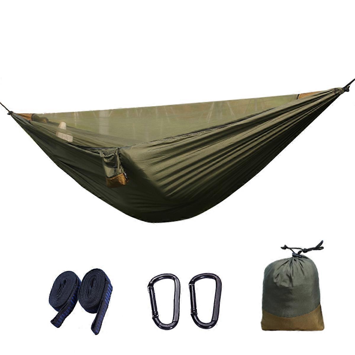 Automatic quick-open elastic mosquito net hammock Green