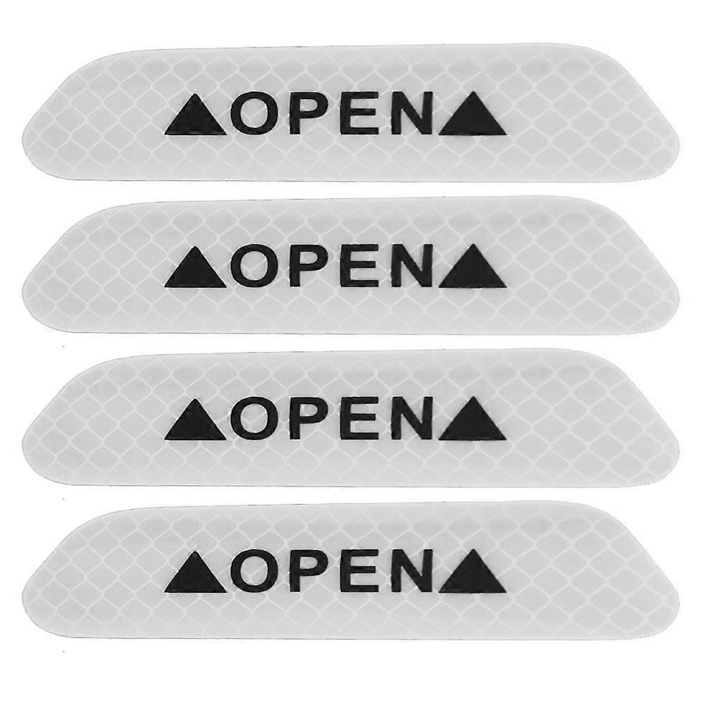 4pcs Reflective Car Door Stickers (White)