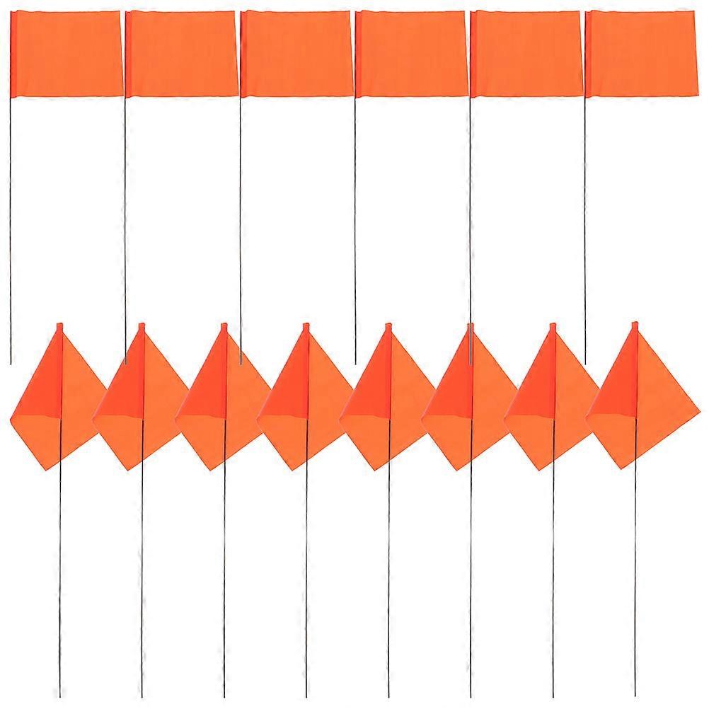 Measurement Flags Orange Steel Wire Yard Flags for Irrigation Marking 48Pcs