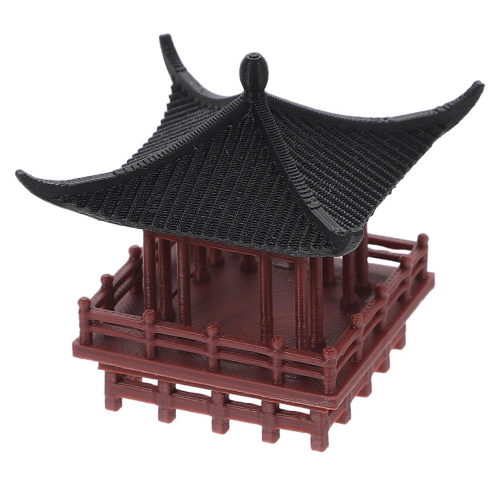 Mini Pavilion Statue for Fairy Garden Decoration 2Pcs Plastic Figurines