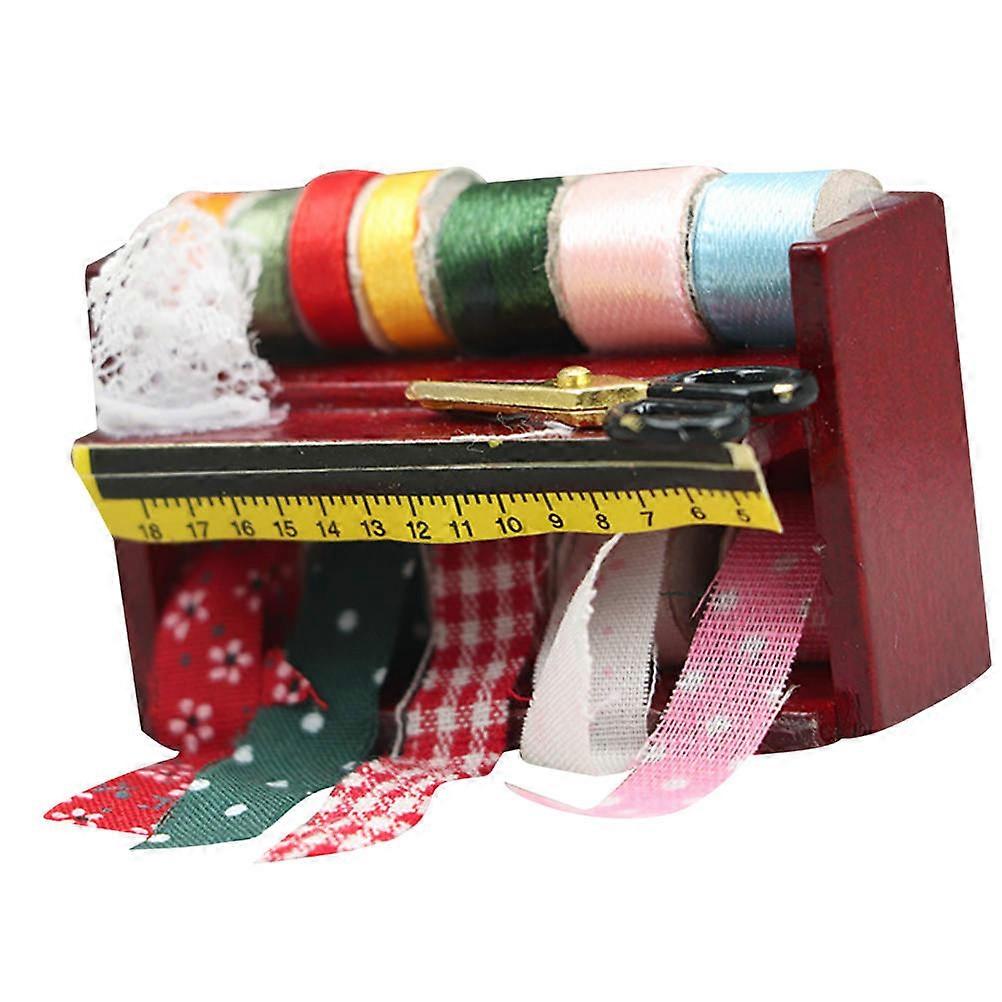 Red Mini Ribbon Box Decorative Miniature Model for Baby Playing 4Sets