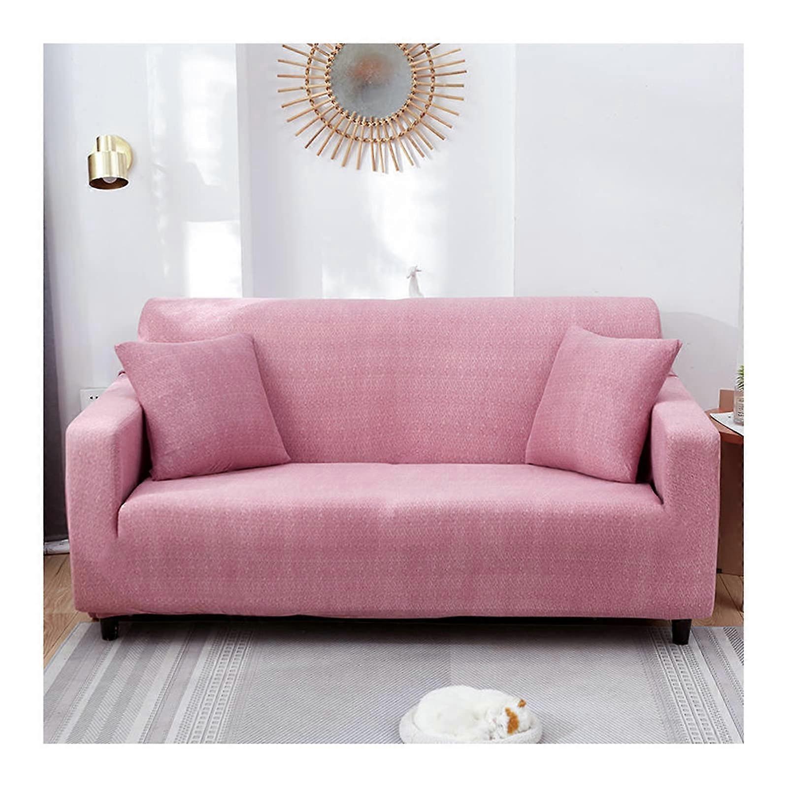 Couch Slipcover 3 Cushion Stretch Printed Sofa Covers Pink Polyester 3 Seater 175220 cm