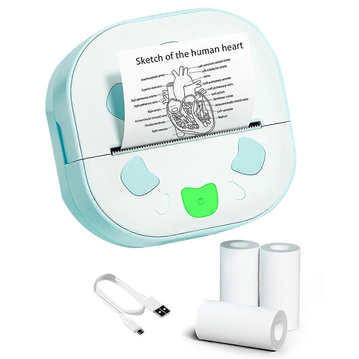Sticker Printer, Mini Printer, Bluetooth Portable Sticker Maker with 3 Rolls Paper, Inkless Thermal