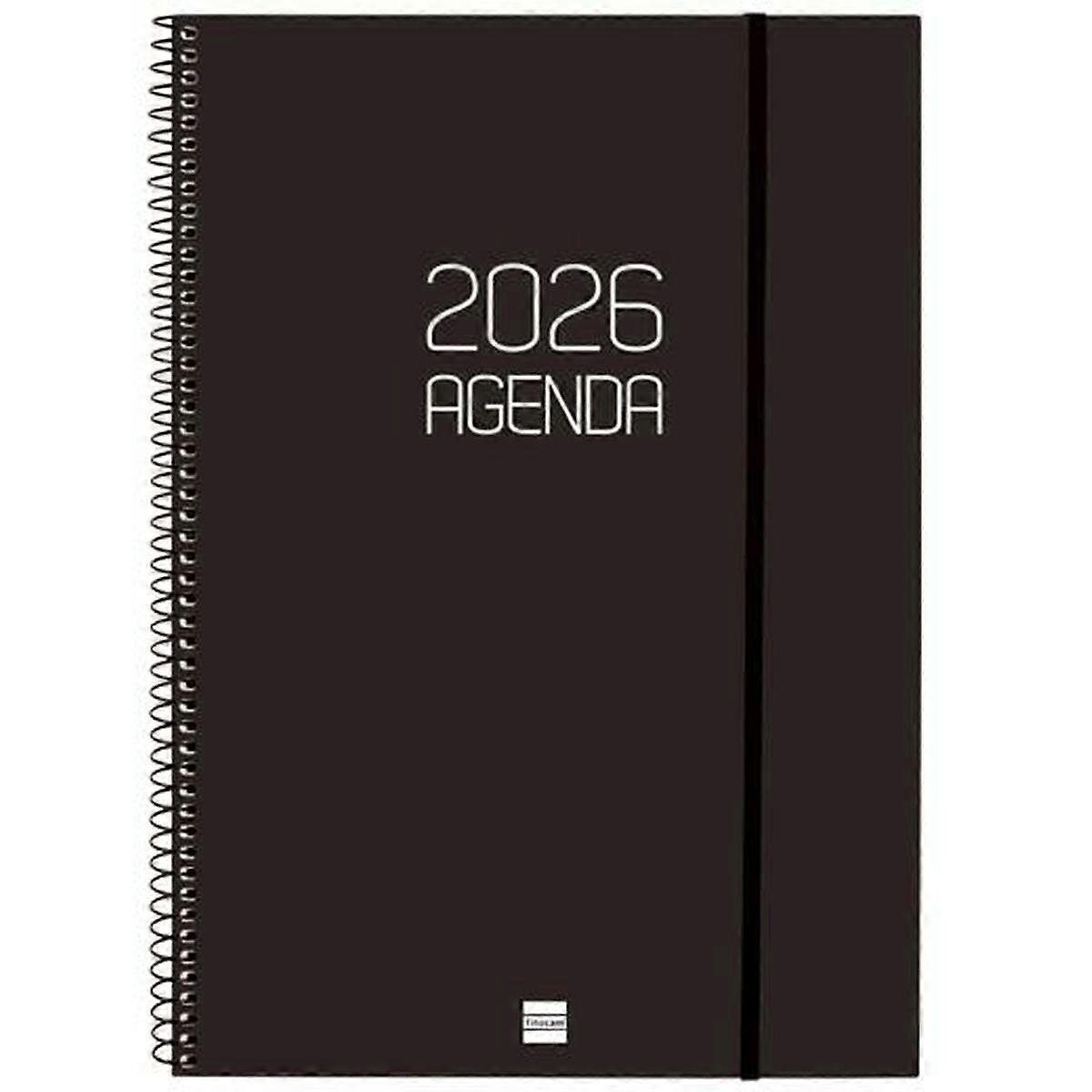 Diary Finocam OPAQUE Black A4 21 x 29,7 cm 2026