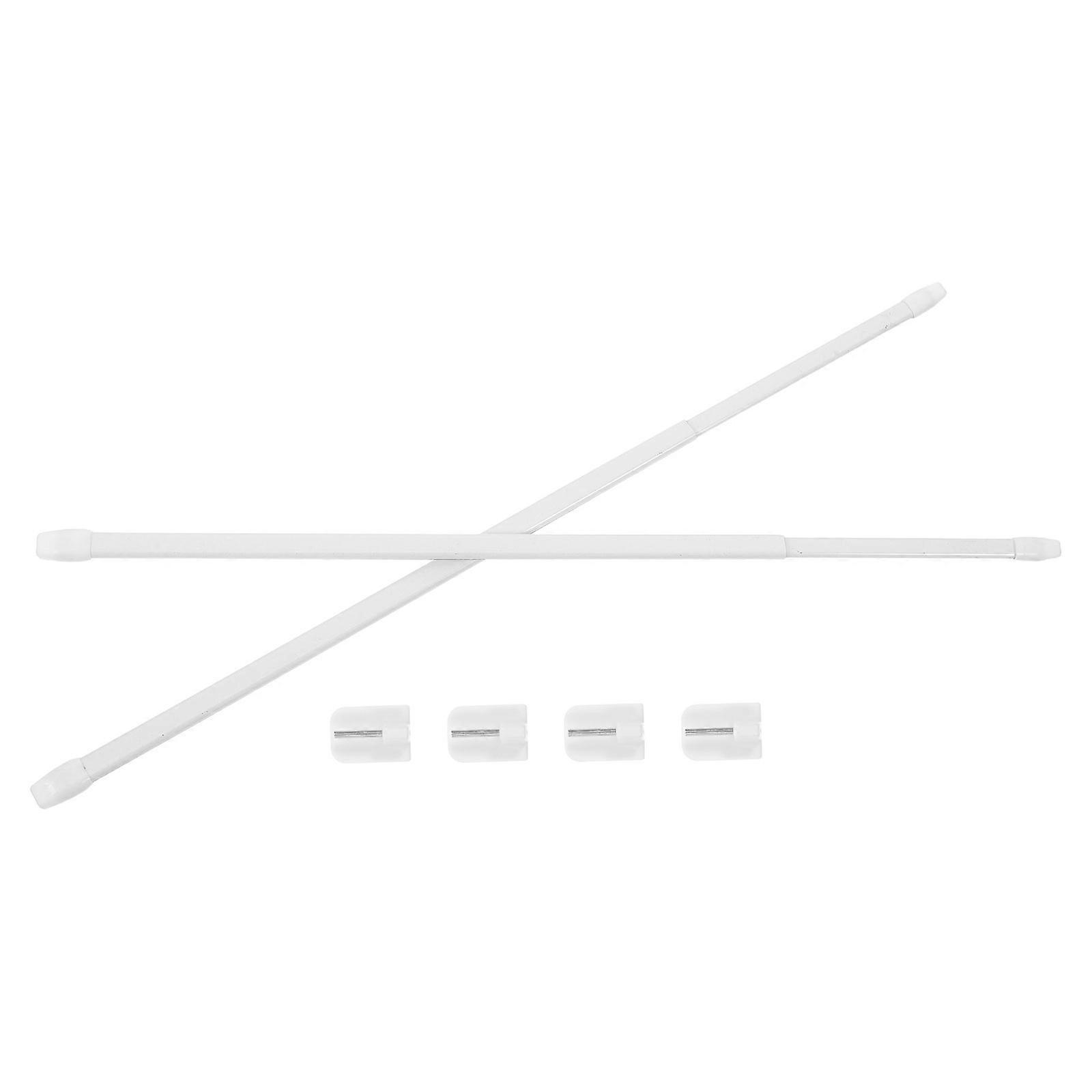 Adjustable Shower Curtain Rod for Extendable Use 2Sets White Plastic