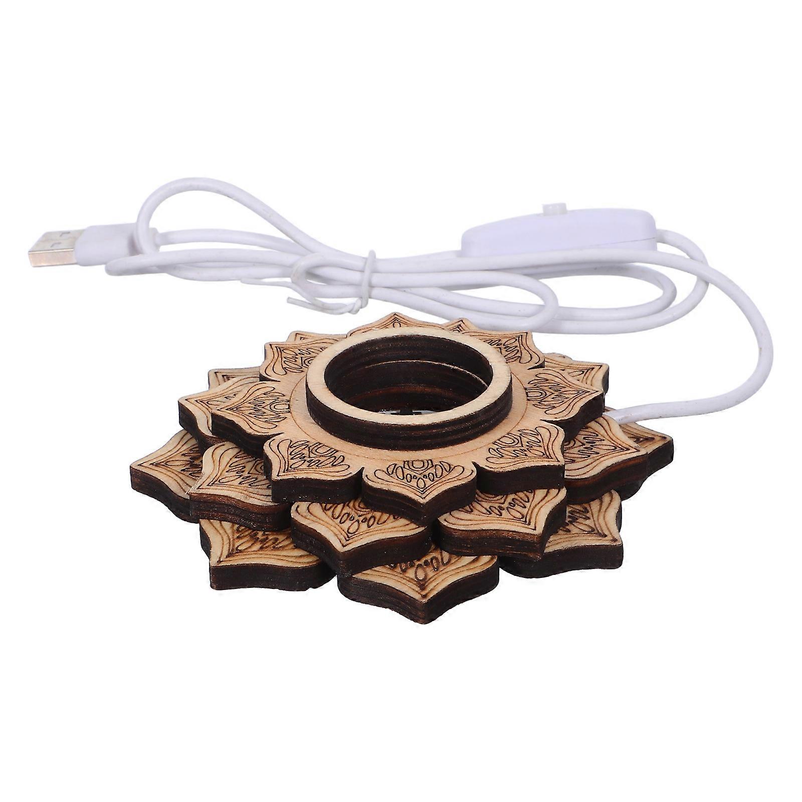 Wooden Design Crystal Ball Stand 2Pcs Stable Support For Living Room Or Office Nighttime Use With Soft LED Illumination