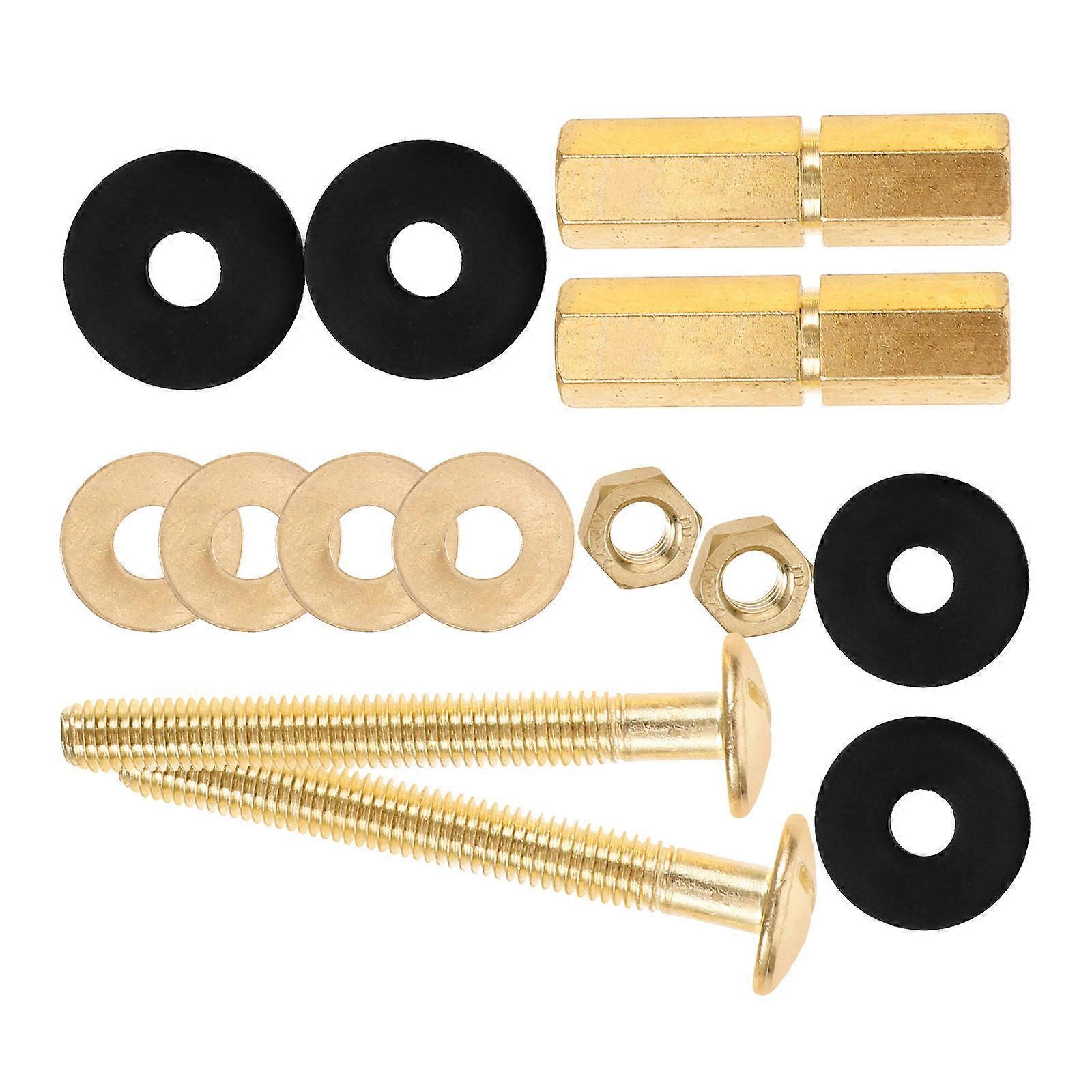 Toilet Tank Screws Bolts 2 Sets Leak-proof Design Secure Installation for Homeowners and Plumbers in Golden Color