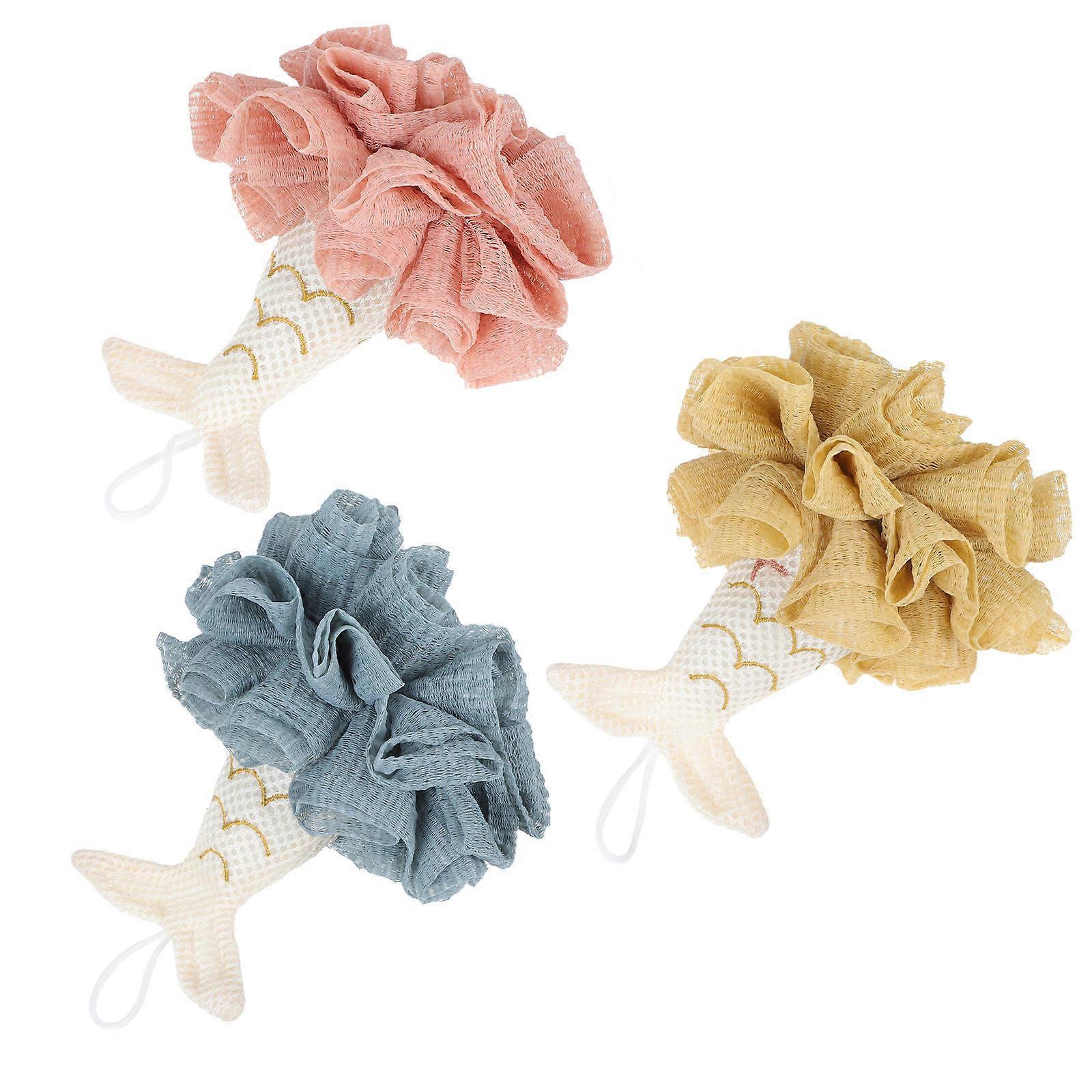 Mesh Bath Balls Mermaid Tail for Bath Use 9Pcs Set Assorted Colors