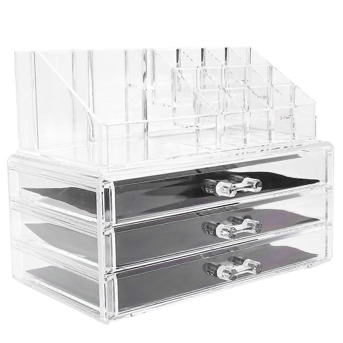 Multilayer Desktop Storage Container With Simple Design For Home Organization And Desk Use In White Color 2Pcs