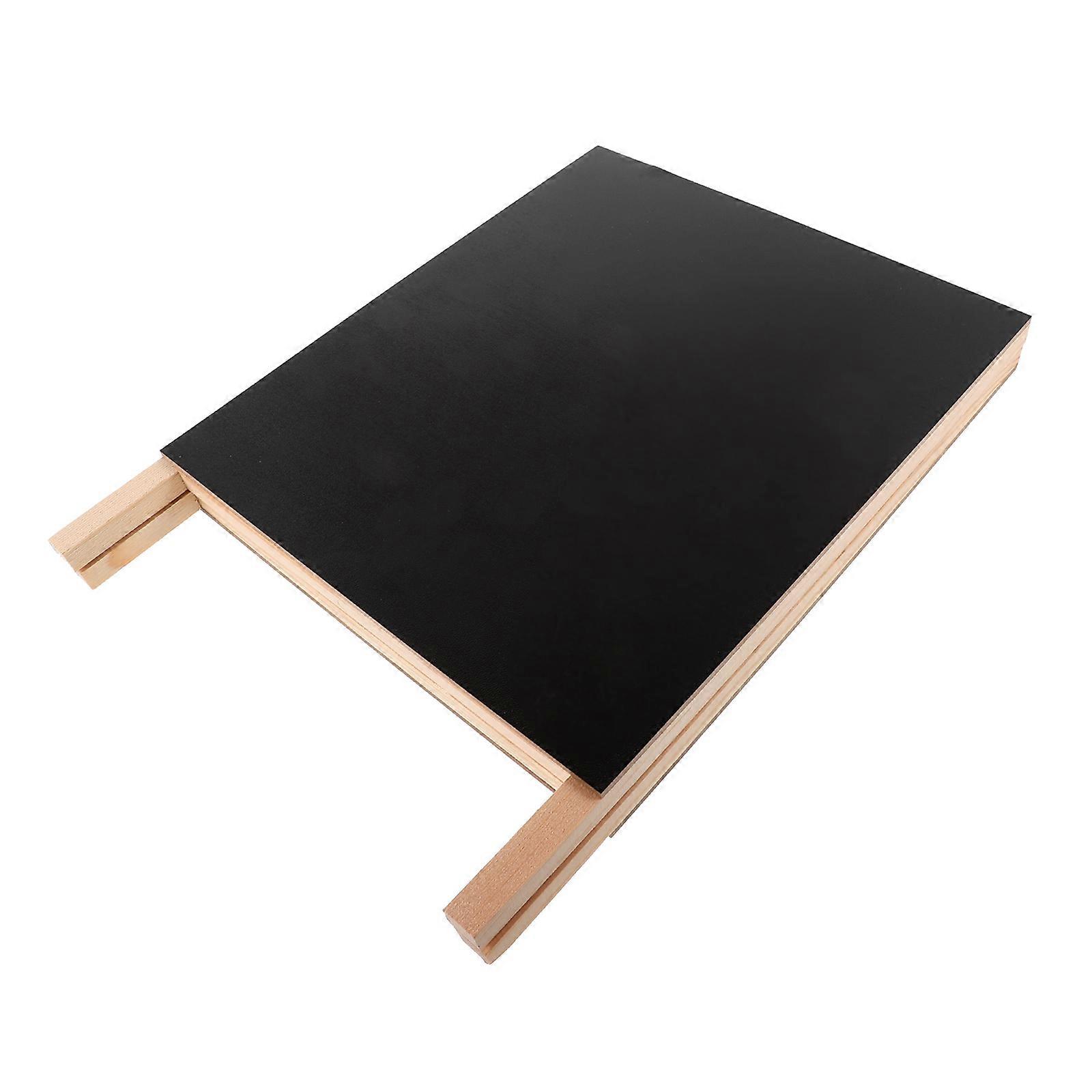Black Wooden Chalkboard Desk Sign for Message Display 2Pcs Double Sided