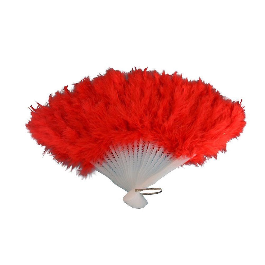 Fan for Party Folding Handheld Use 3Pcs Red