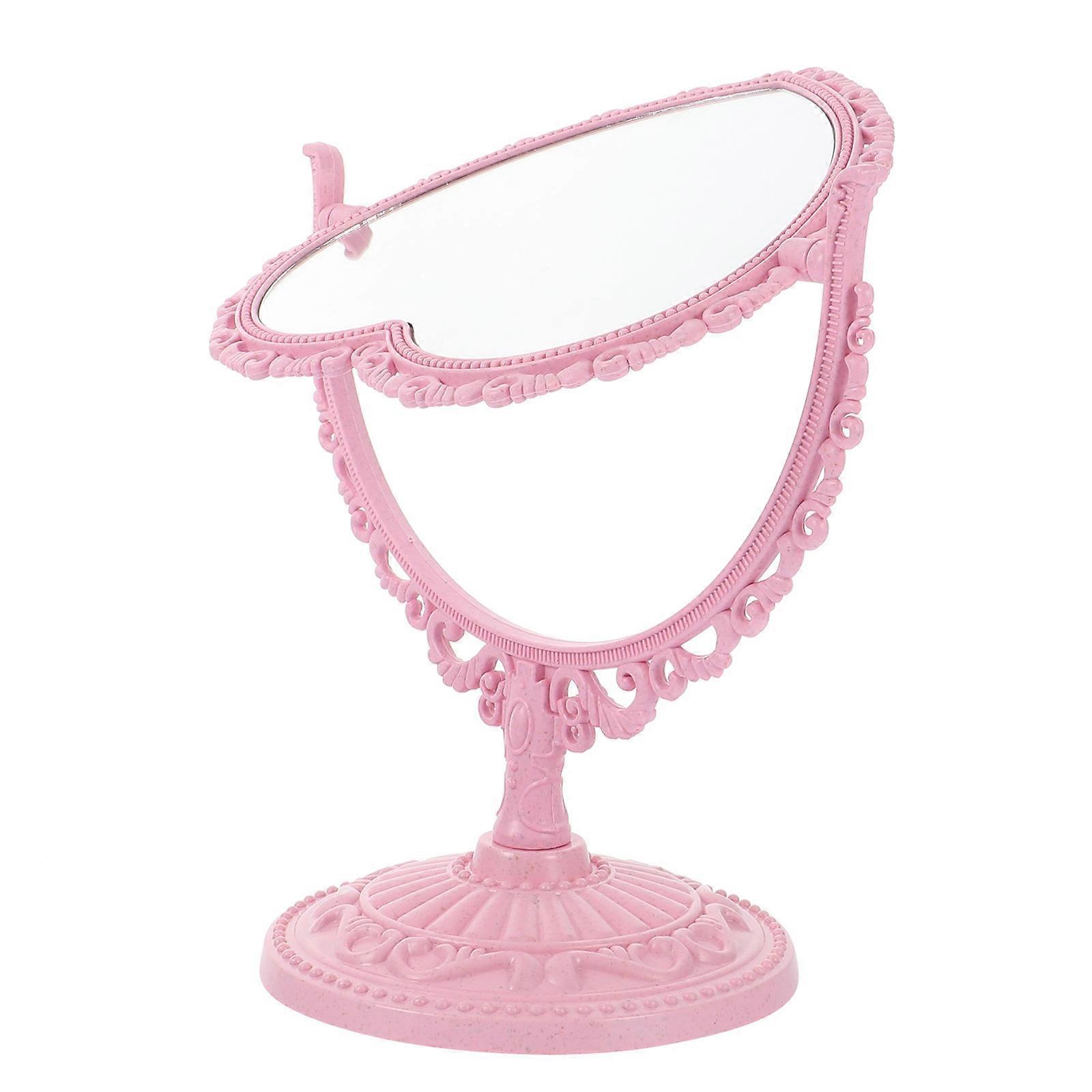 Vintage Heart-Shaped Desktop Mirror for Home Use 6Pcs Set