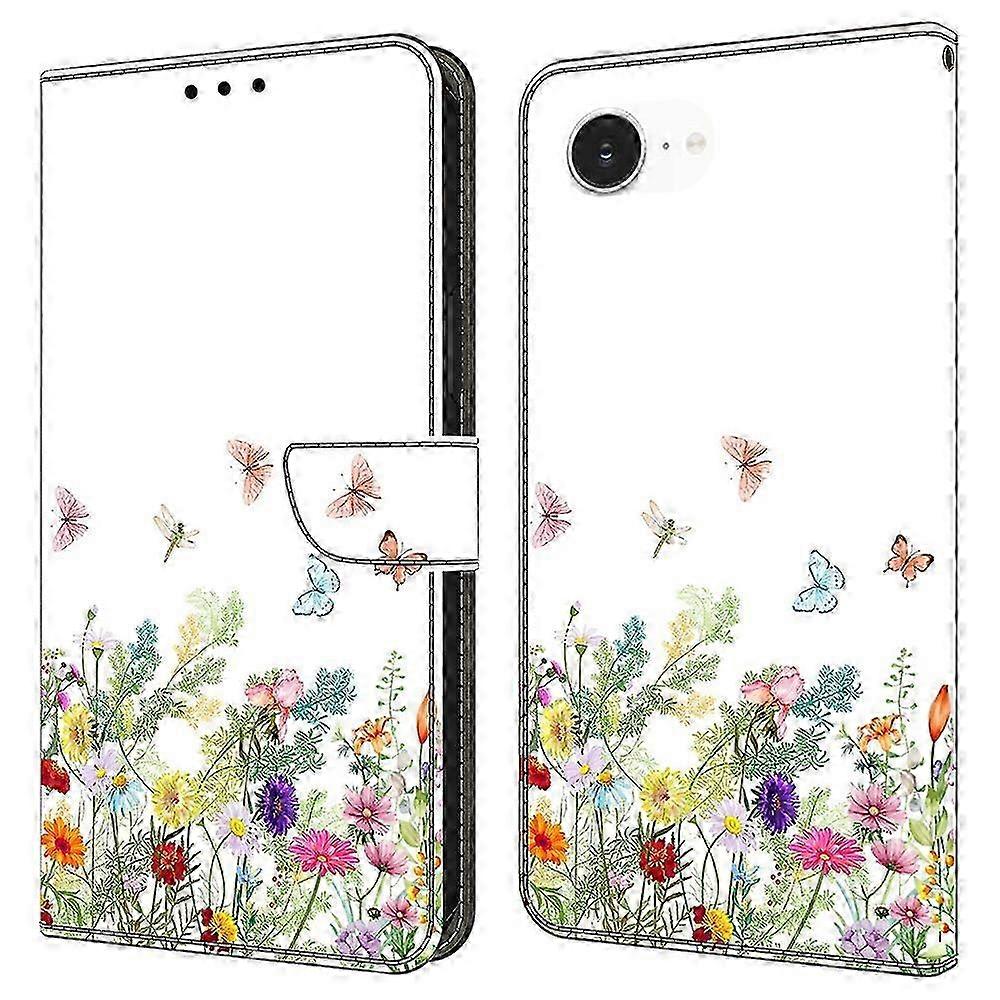 16e Leather Wallet Case with Pattern Printing, Flip Cover & Stand Function