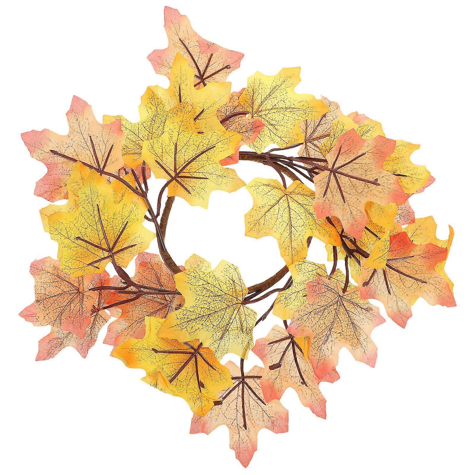 Rustic Wall Decor Maple Leaves Wreath for Hanging Garland 2Pcs Set