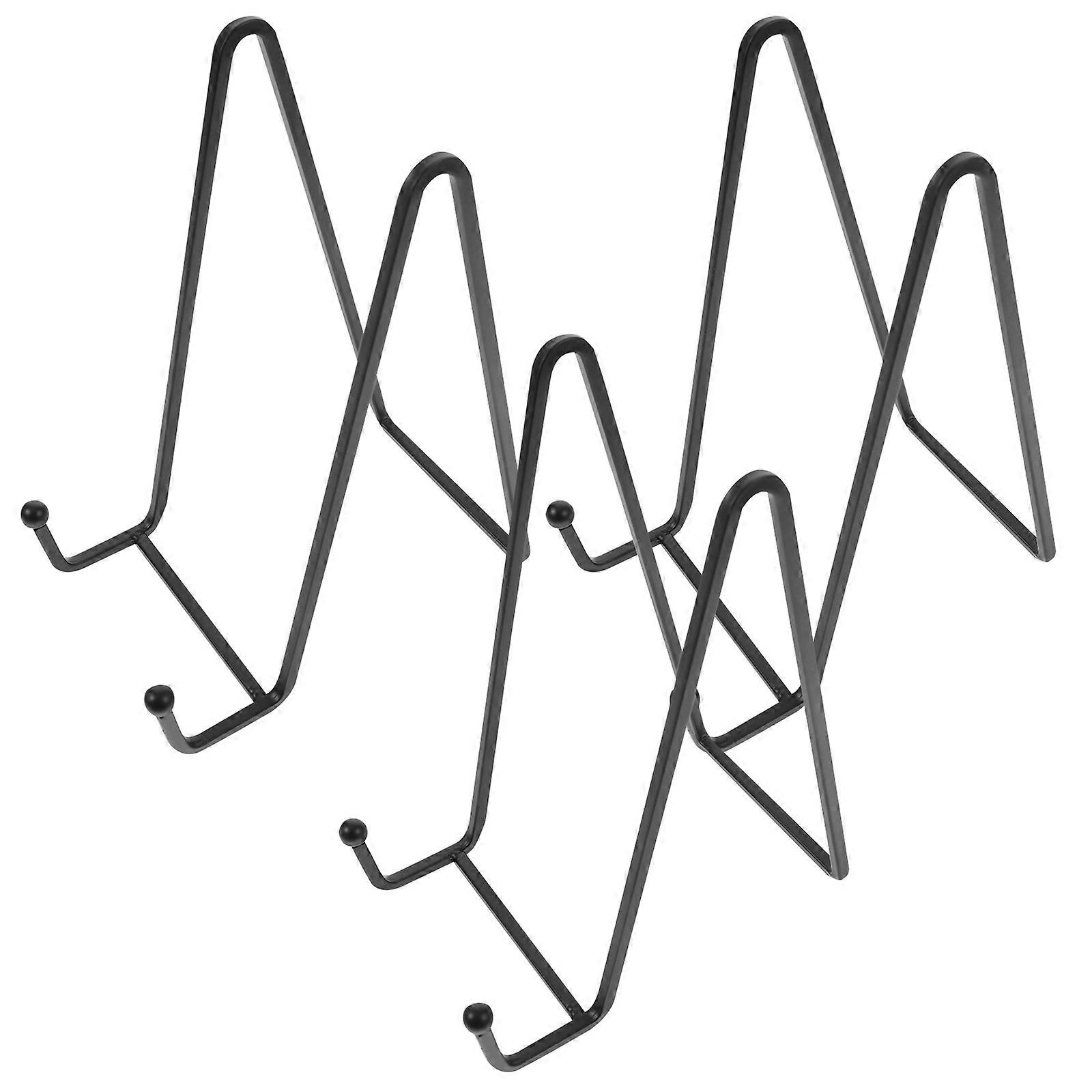 15 Pcs Rectangular Iron Plate Stand Display Racks For Artwork And Collectibles With Precision Production In Black Color