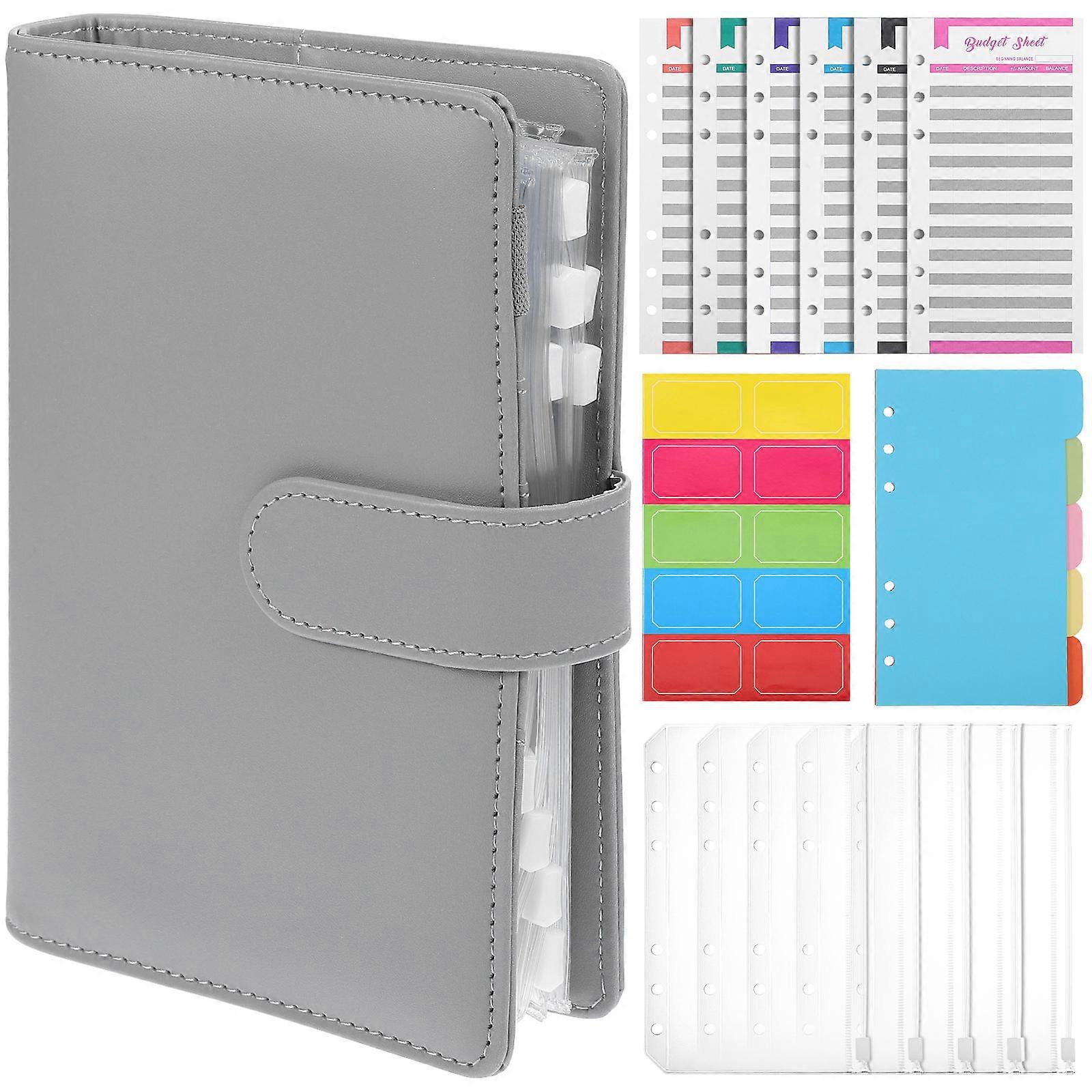 Compact Budget Binder A6 For Personal Finance Management At Home Office Rectangular Faux Design 4Pcs