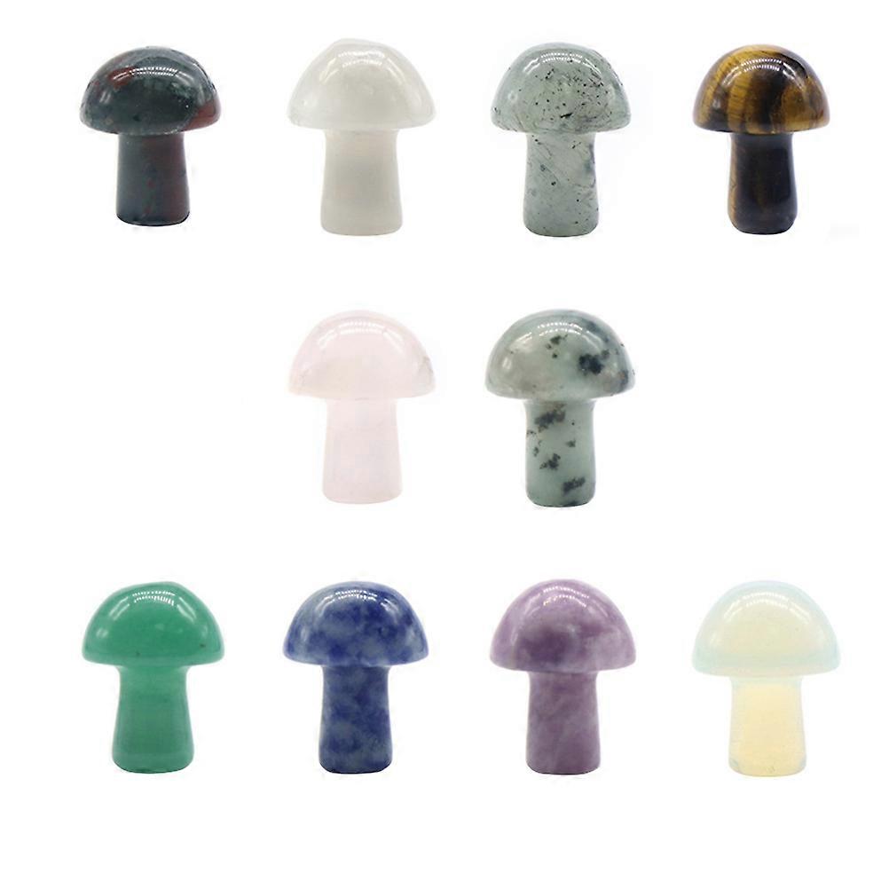 Mini Mushroom Adorns Crystal Mushroom Sculptures Tabletop Decoration Office Assorted Color Photo Prop 20 Pcs