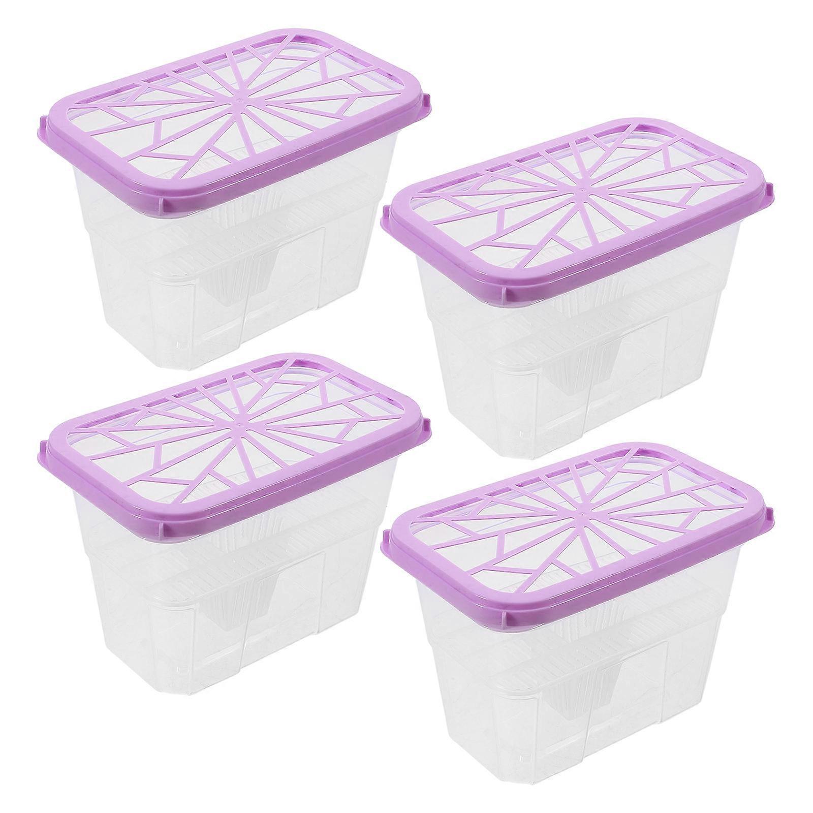 20Pcs Moisture Absorber Box Plastic Case for Storage Use Violet