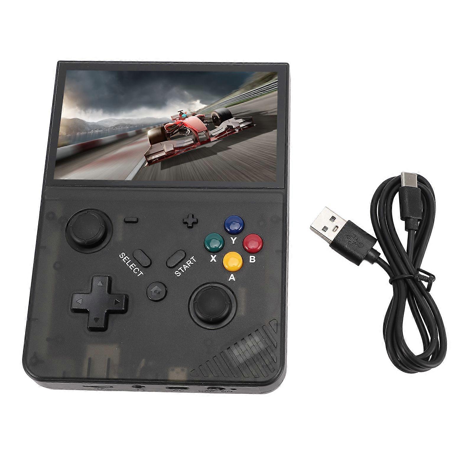 Handheld Game Console Retro Portable Player 4.3in IPS Screen Gaming Device with 20000+ Classic Games Small Memory Card Transparent Black 128GB