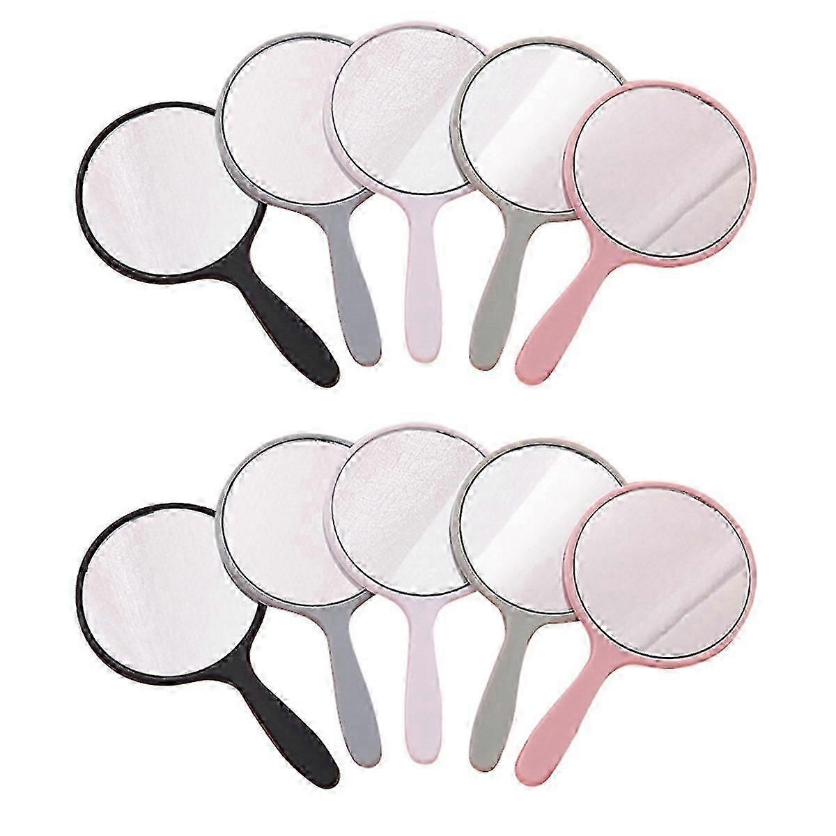 10 Pieces Handheld Mirror Small Mirror Small Portable Round Mirror Travel Makeup Mirror For Travel