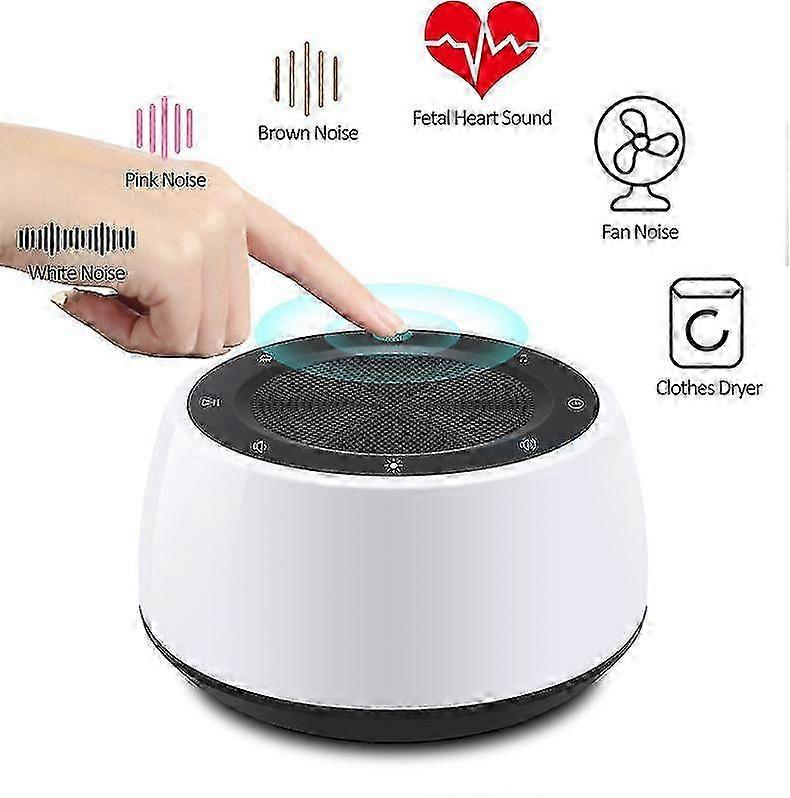 25-26 White Noise Machine, White Noise Machine, With 16 Natural Sounds, Memory Function, Adjustable Timer, Portable, Relaxation, Office Trav