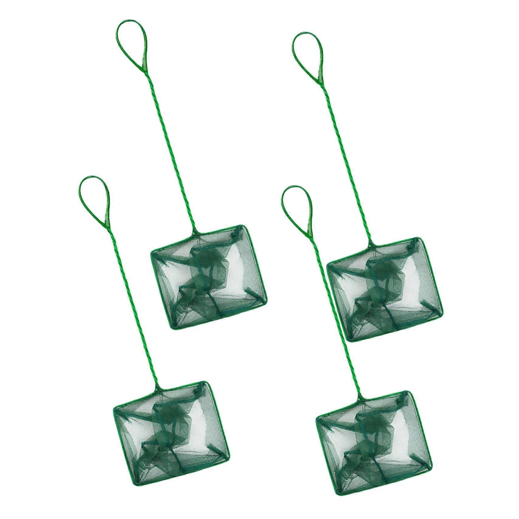 Aquarium Fish Tank Nets 8Pcs, LongHandled, Square Fine Mesh for Efficient Scooping and Debris Removal in Aquariums